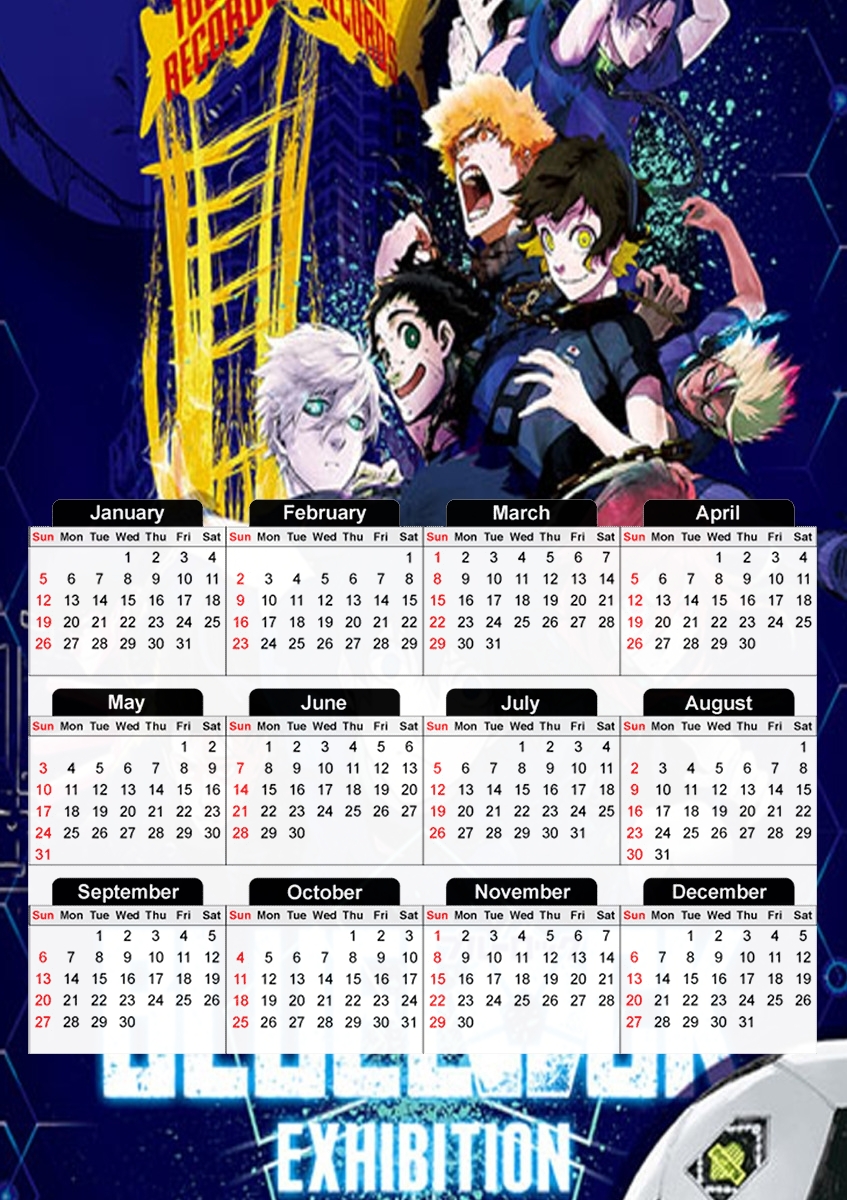  Blue Lock Records para A3 Photo Calendar 30x43cm