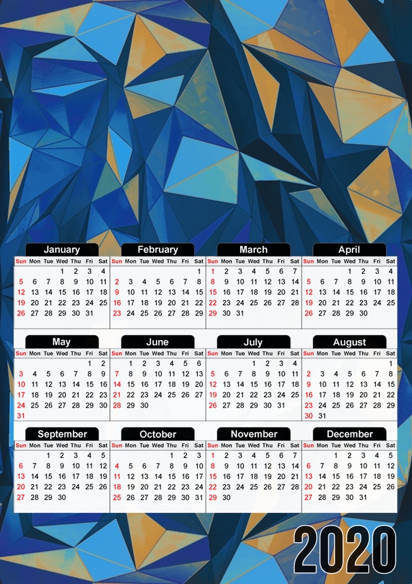  Blue Triangles para A3 Photo Calendar 30x43cm