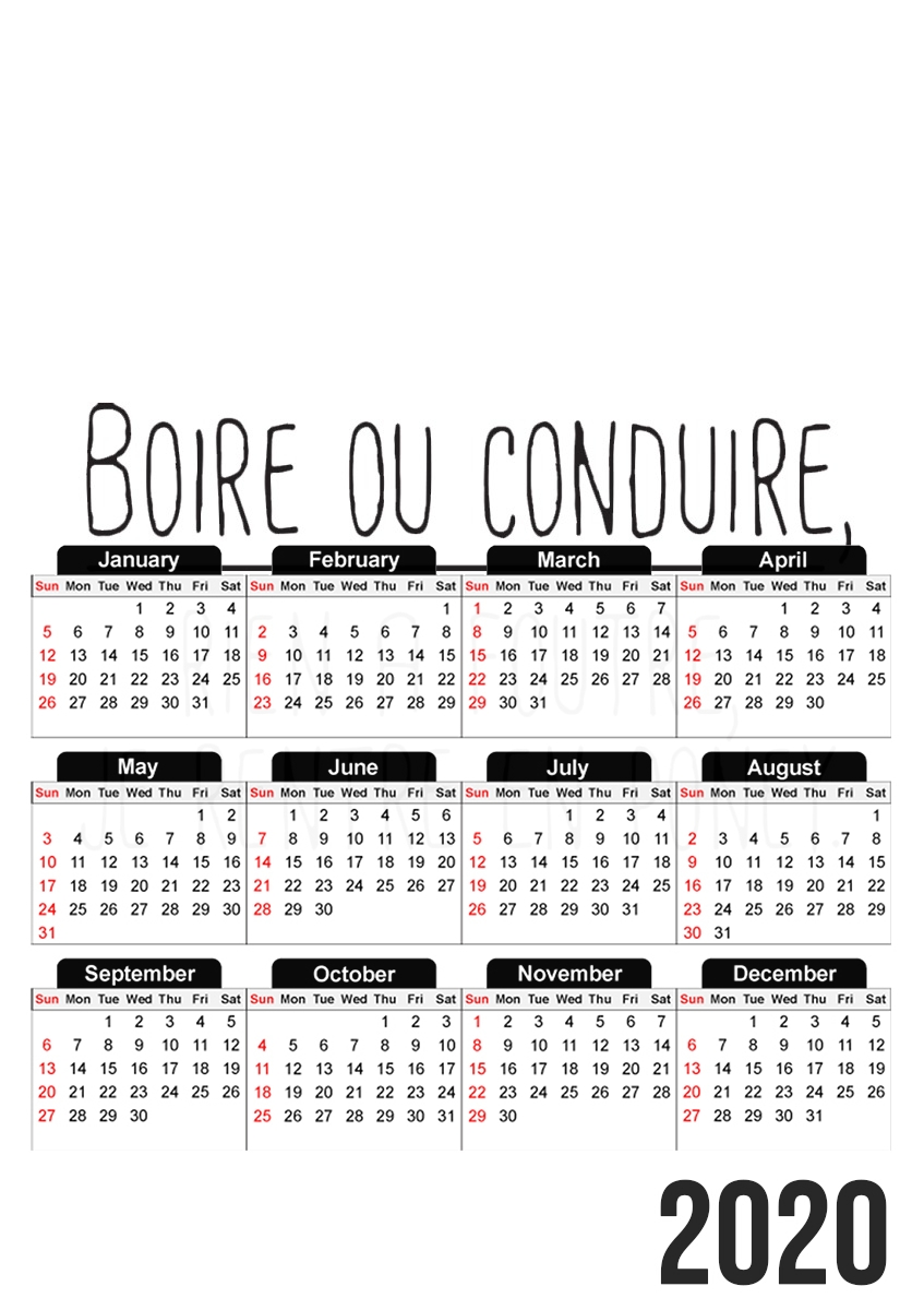  Boire ou conduire Je men fous je rentre en Poney Elegance para A3 Photo Calendar 30x43cm