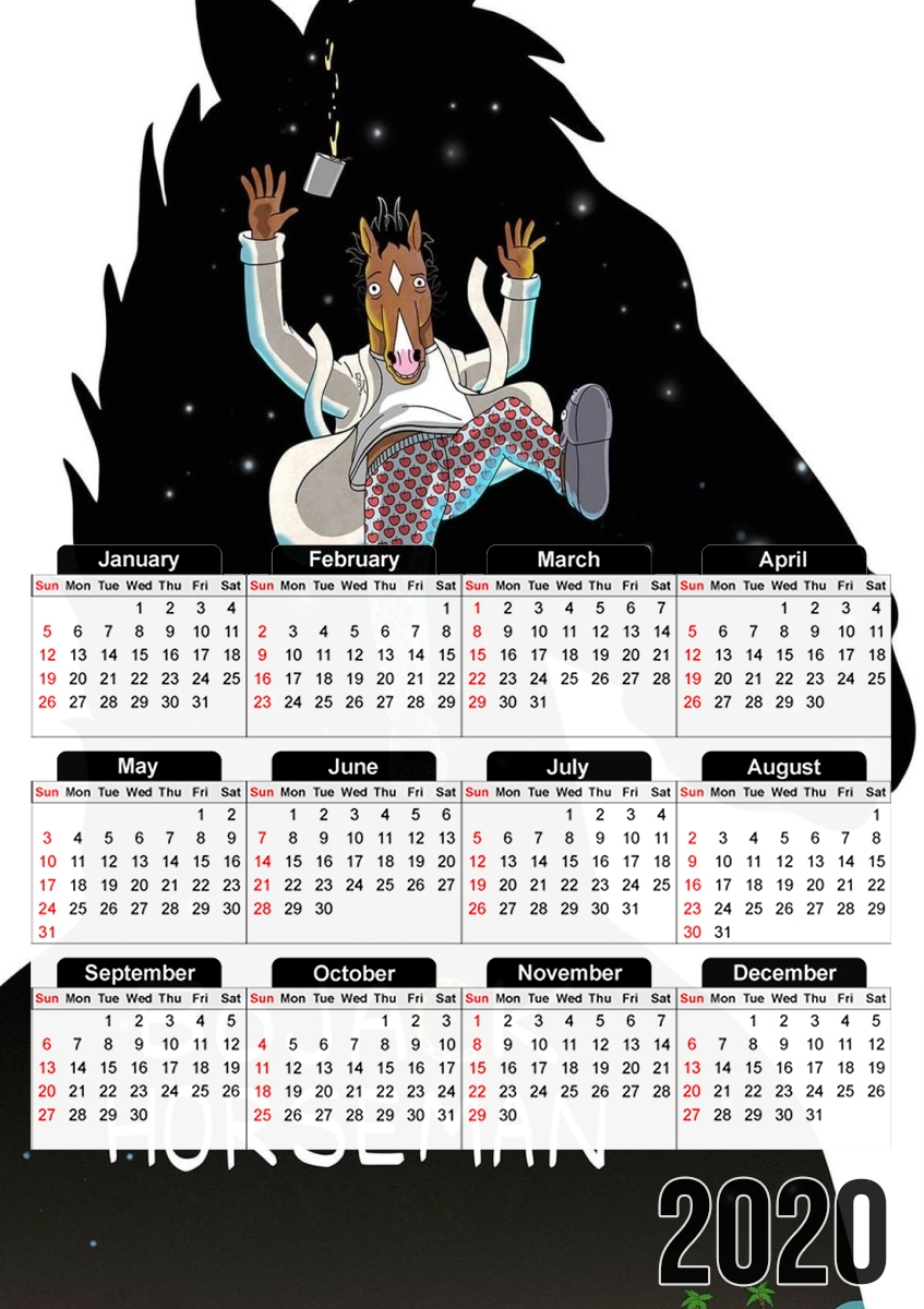  Bojack horseman fanart para A3 Photo Calendar 30x43cm