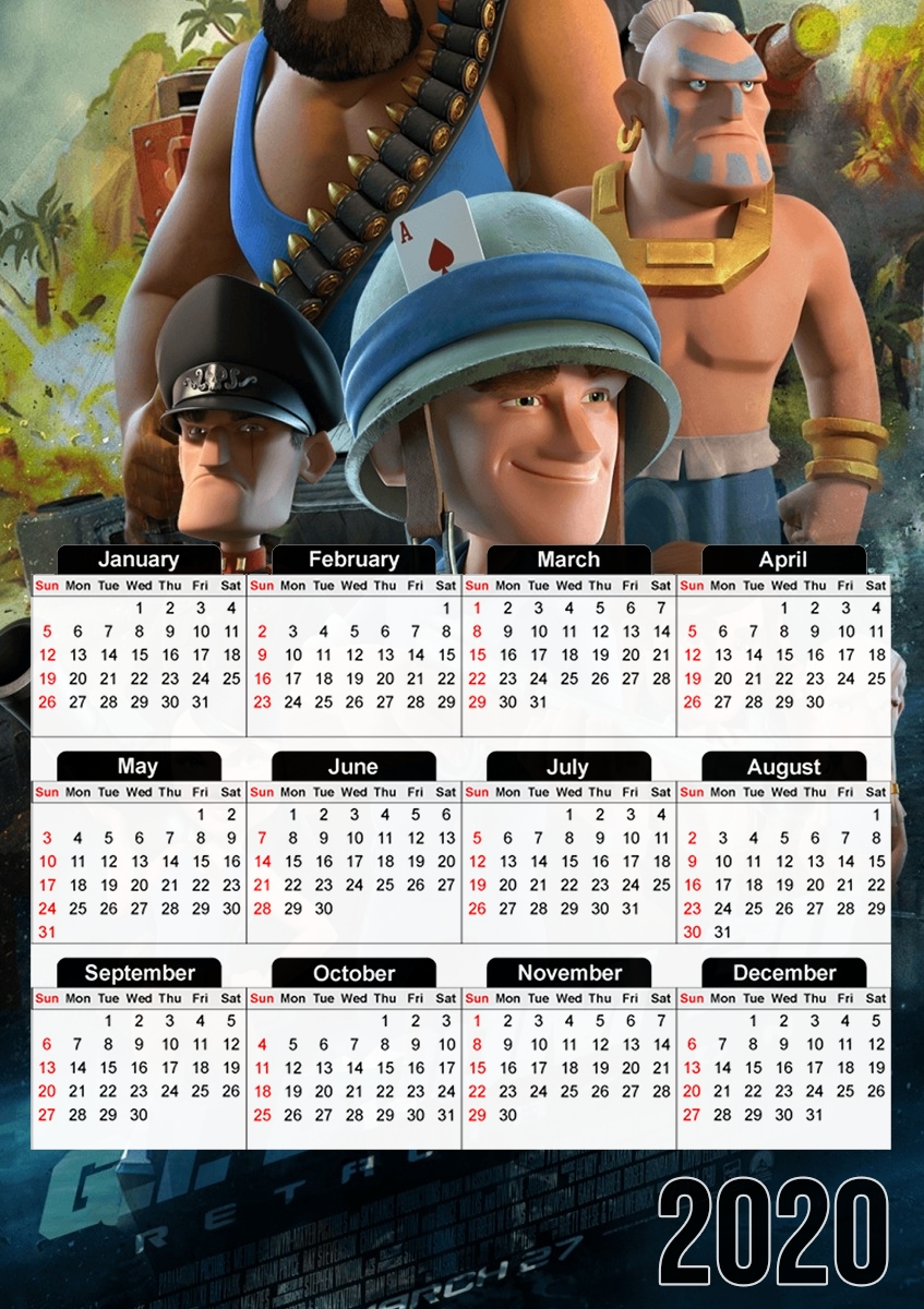  Boom Beach Fan Art para A3 Photo Calendar 30x43cm