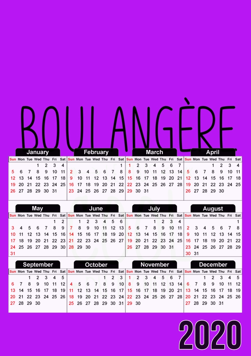  Boulangere cool para A3 Photo Calendar 30x43cm