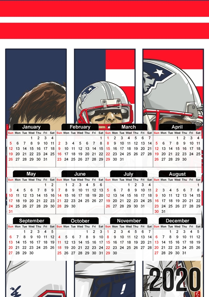  Brady Champion Super Bowl XLIX para A3 Photo Calendar 30x43cm