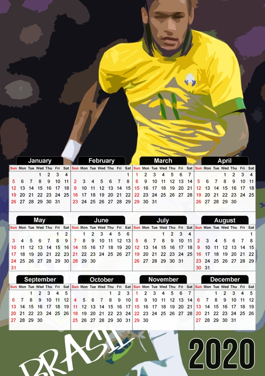  Brazil Foot 2014 para A3 Photo Calendar 30x43cm