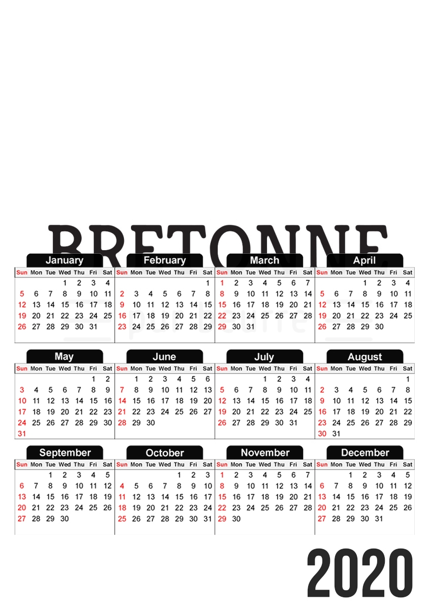  Bretonne pur beurre para A3 Photo Calendar 30x43cm