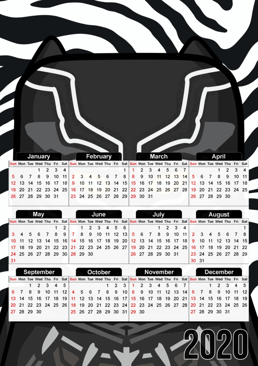  Bricks Black Panther para A3 Photo Calendar 30x43cm