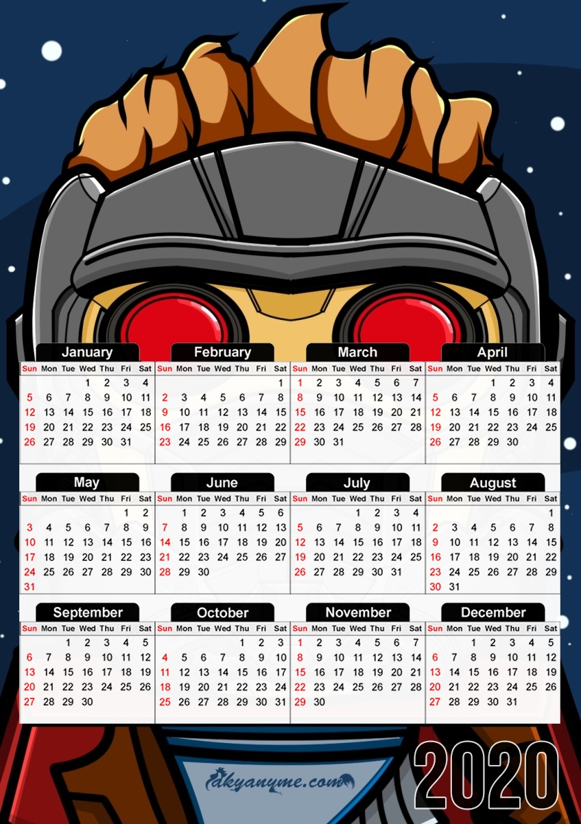  Bricks Star Lord para A3 Photo Calendar 30x43cm