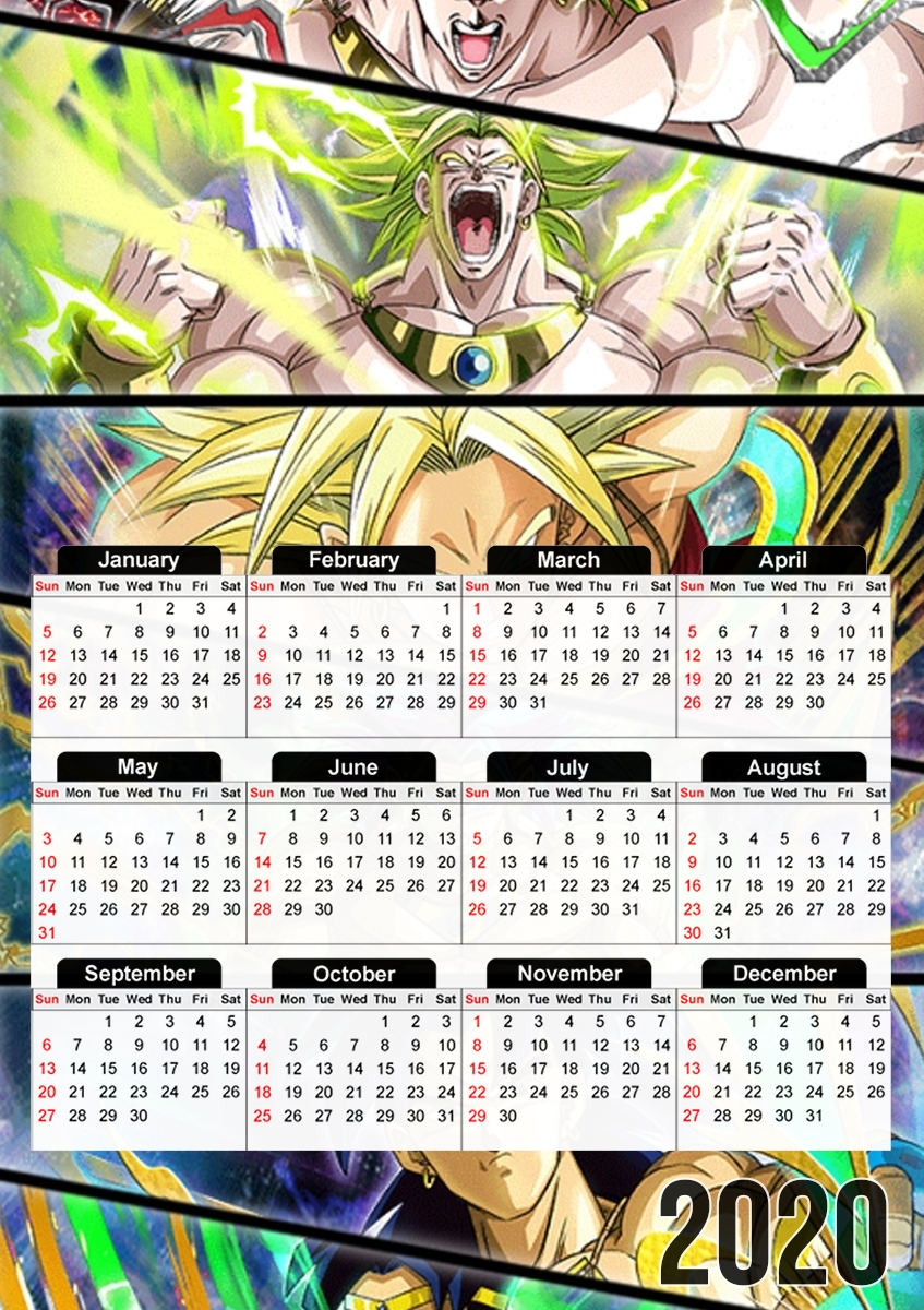  Broly Evolution para A3 Photo Calendar 30x43cm