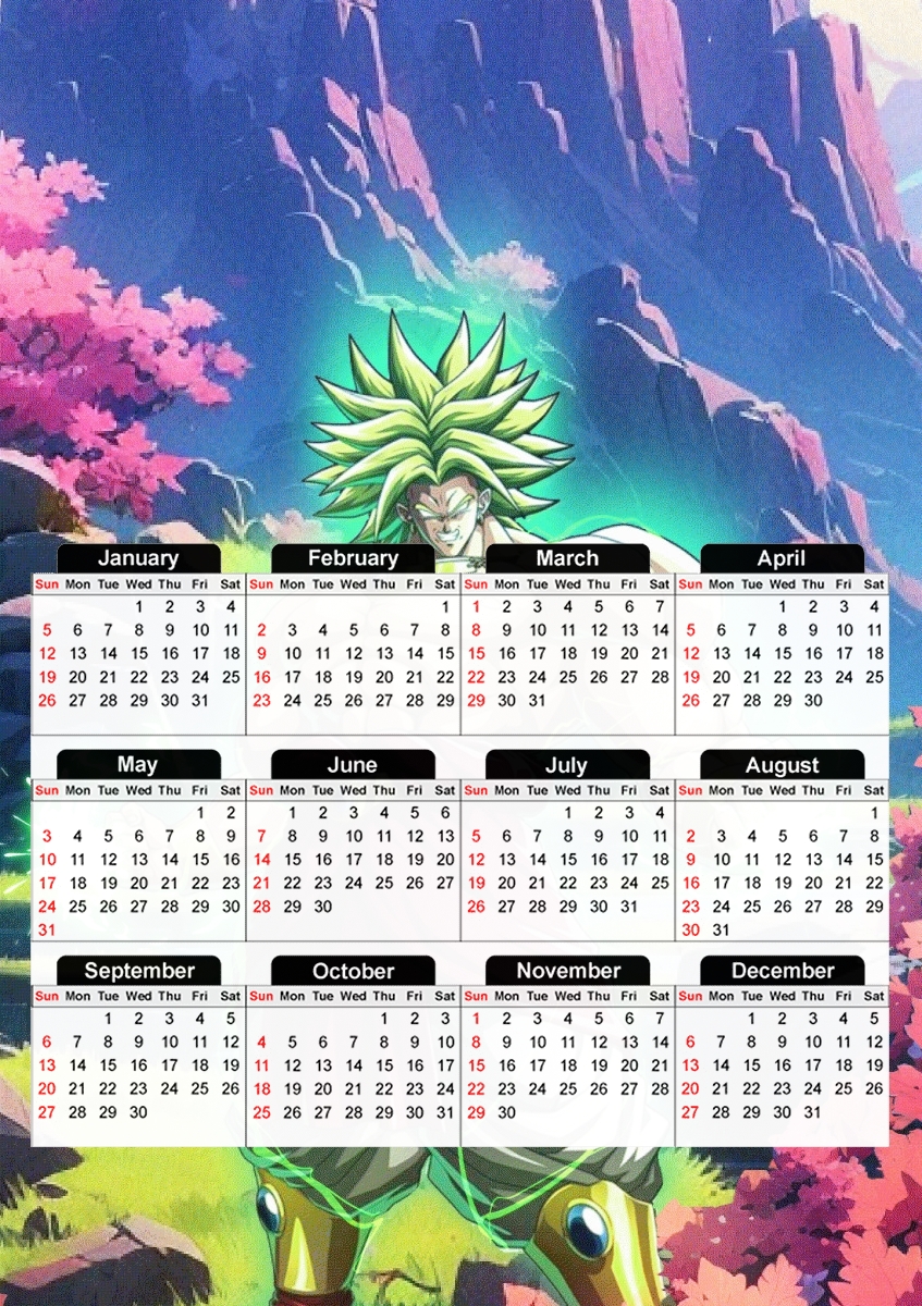  Broly Legendary para A3 Photo Calendar 30x43cm