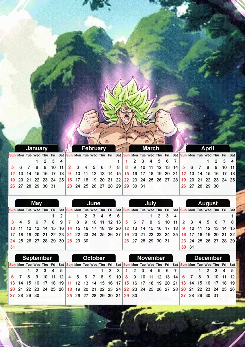  Broly Powerful para A3 Photo Calendar 30x43cm