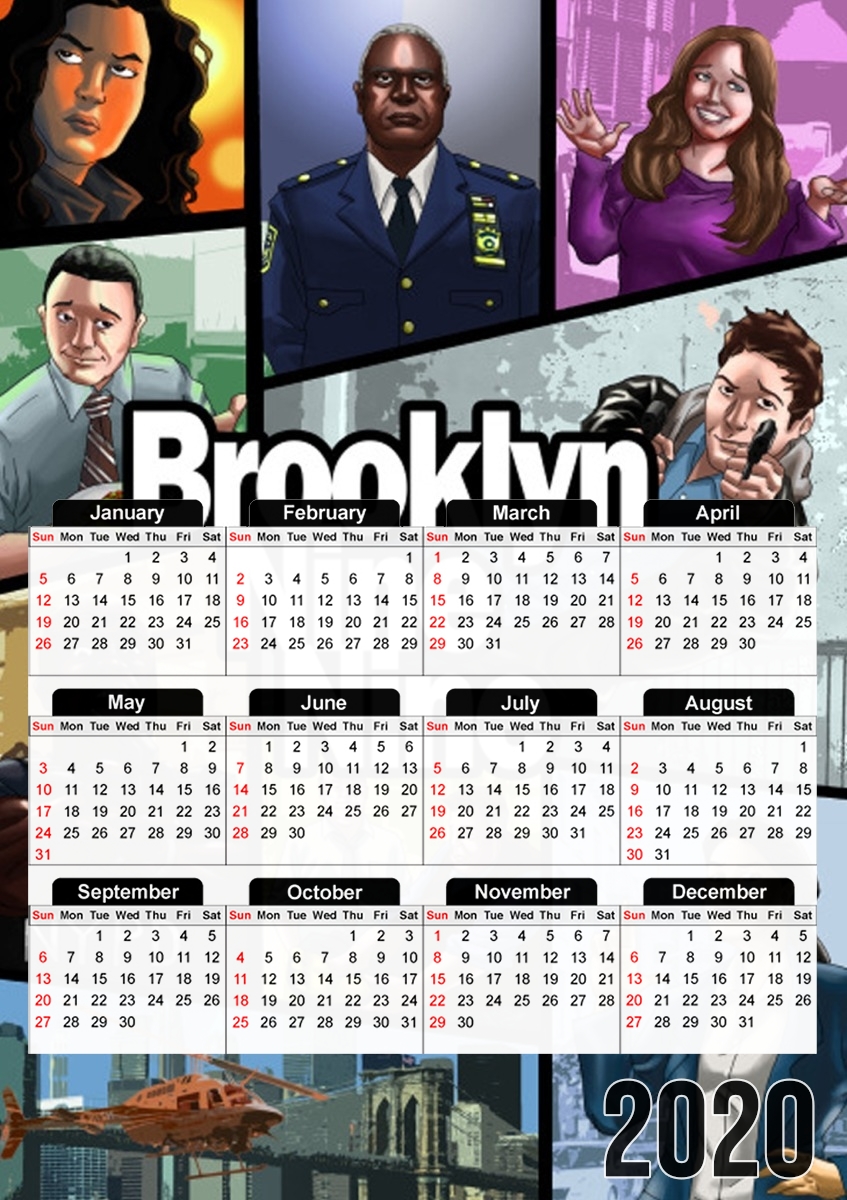  Brooklyn Nine nine Gta Mashup para A3 Photo Calendar 30x43cm