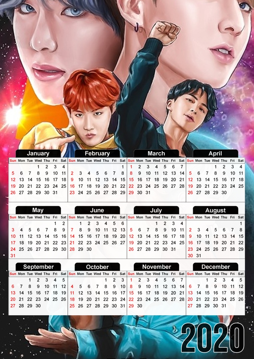  BTS DNA FanArt para A3 Photo Calendar 30x43cm