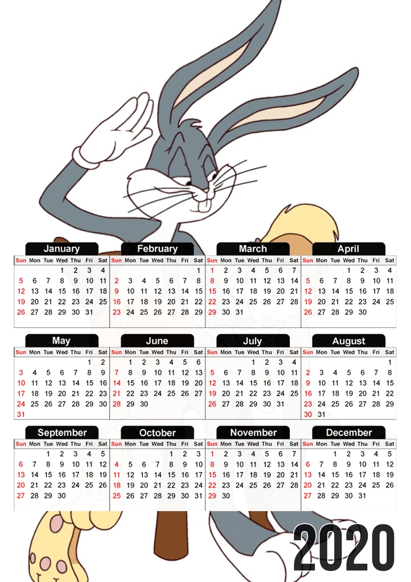  Bugs Spanking Lola para A3 Photo Calendar 30x43cm