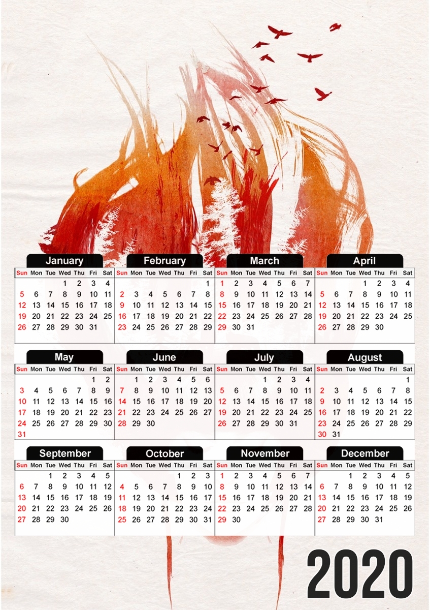  Burning Forest para A3 Photo Calendar 30x43cm