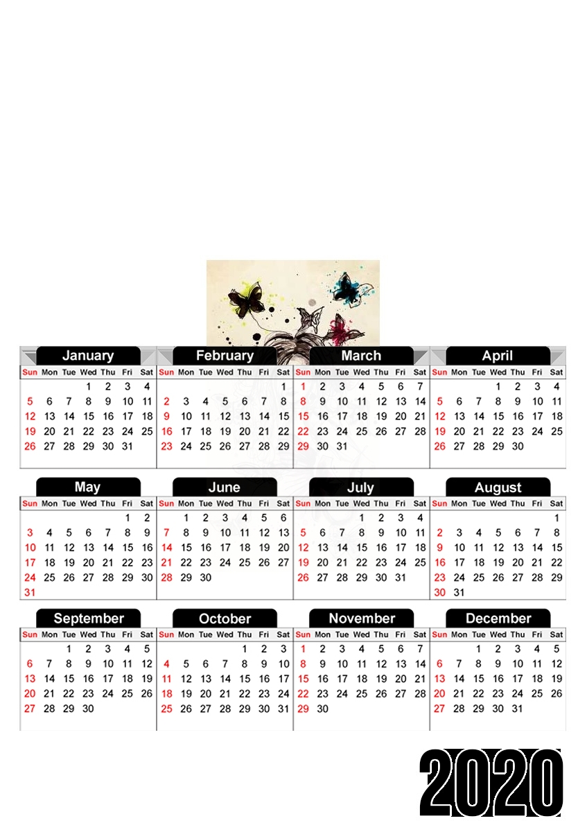  Butterflies para A3 Photo Calendar 30x43cm