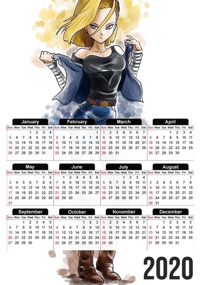  C18 Android Bot para A3 Photo Calendar 30x43cm