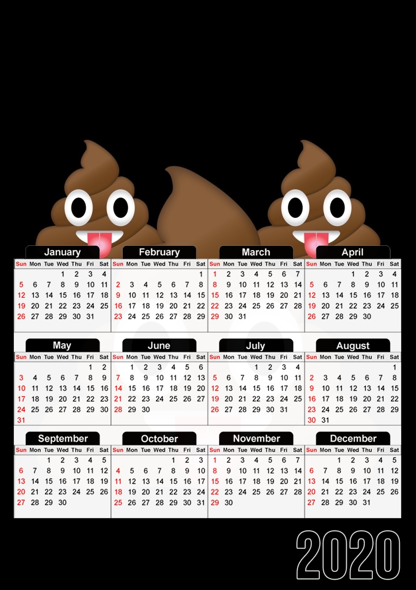  Caca Emoji para A3 Photo Calendar 30x43cm