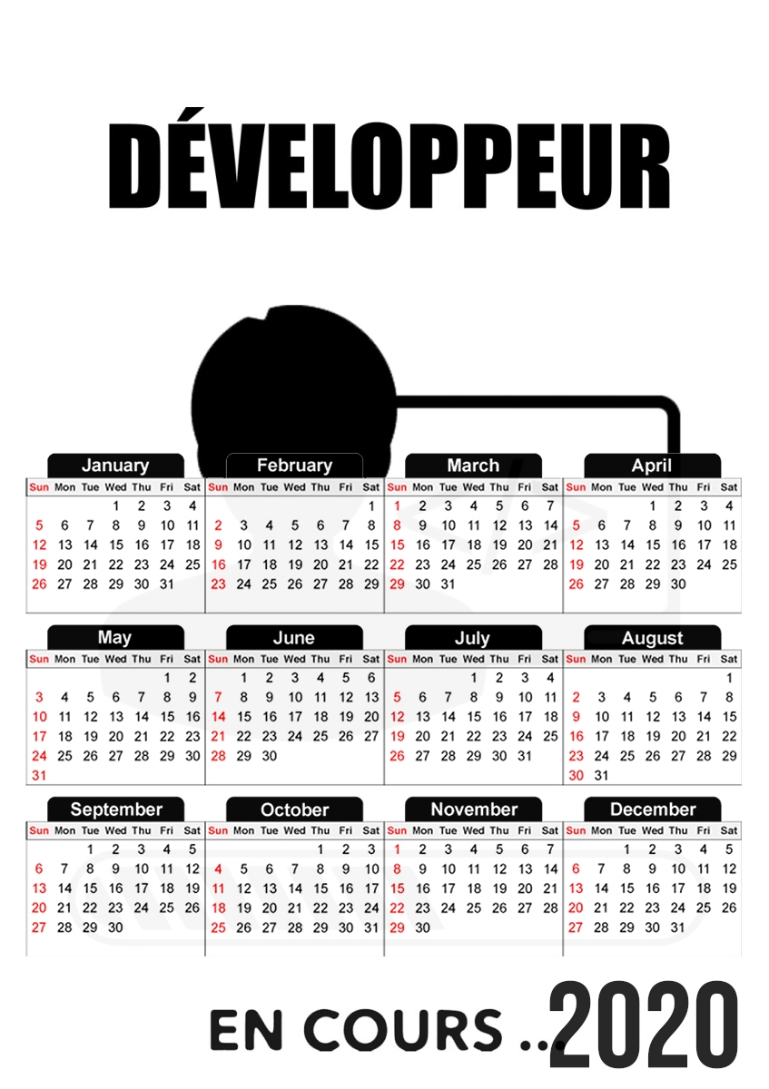  Cadeau etudiant developpeur informaticien para A3 Photo Calendar 30x43cm