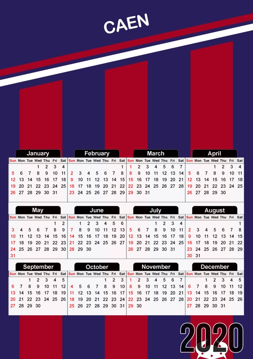  Caen Kit Maillot para A3 Photo Calendar 30x43cm