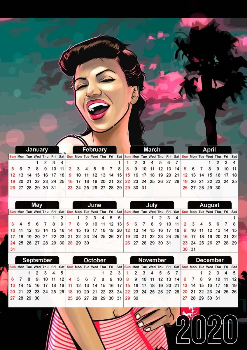  California Girl retro para A3 Photo Calendar 30x43cm