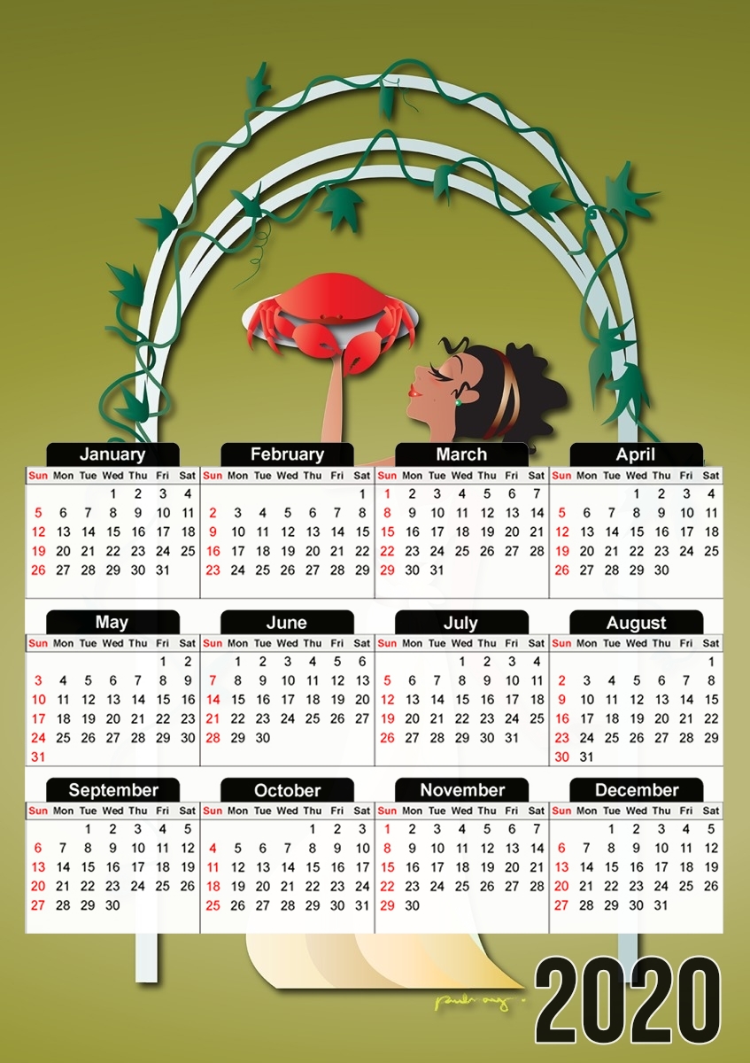  Cancer - Princess Tiana para A3 Photo Calendar 30x43cm