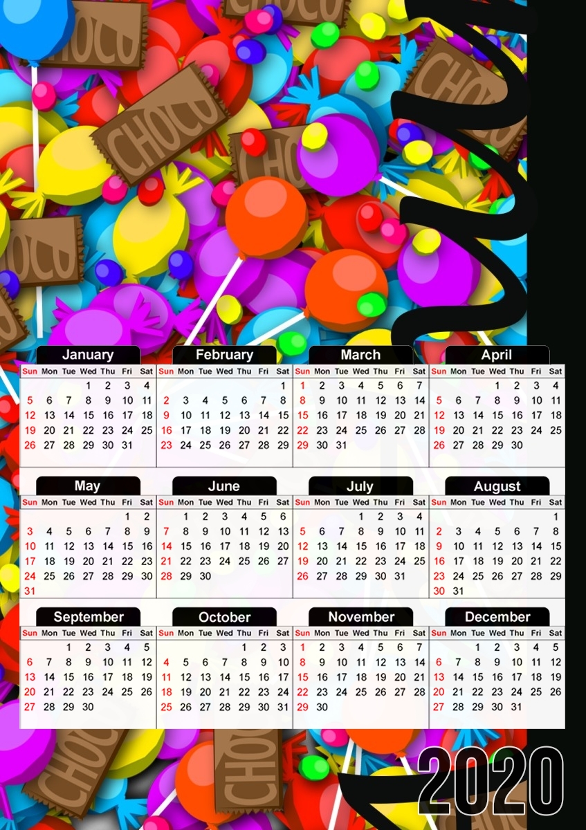  Candy Monogram - Arthur para A3 Photo Calendar 30x43cm