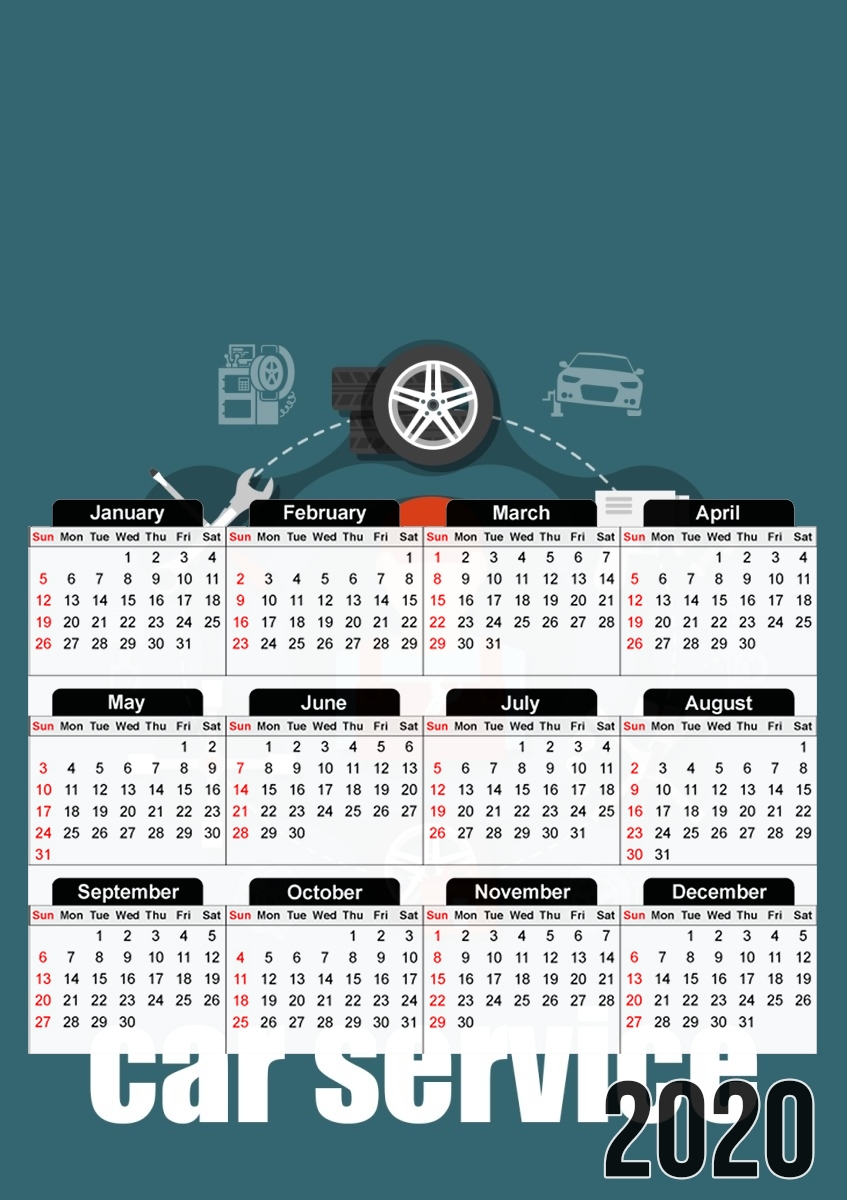  Car Service Logo para A3 Photo Calendar 30x43cm