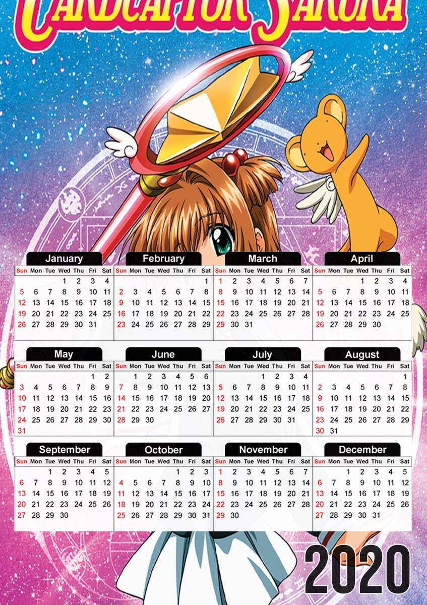  Card Captor Sakura para A3 Photo Calendar 30x43cm