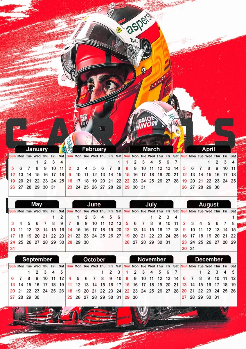  Carlos Sainz JR para A3 Photo Calendar 30x43cm