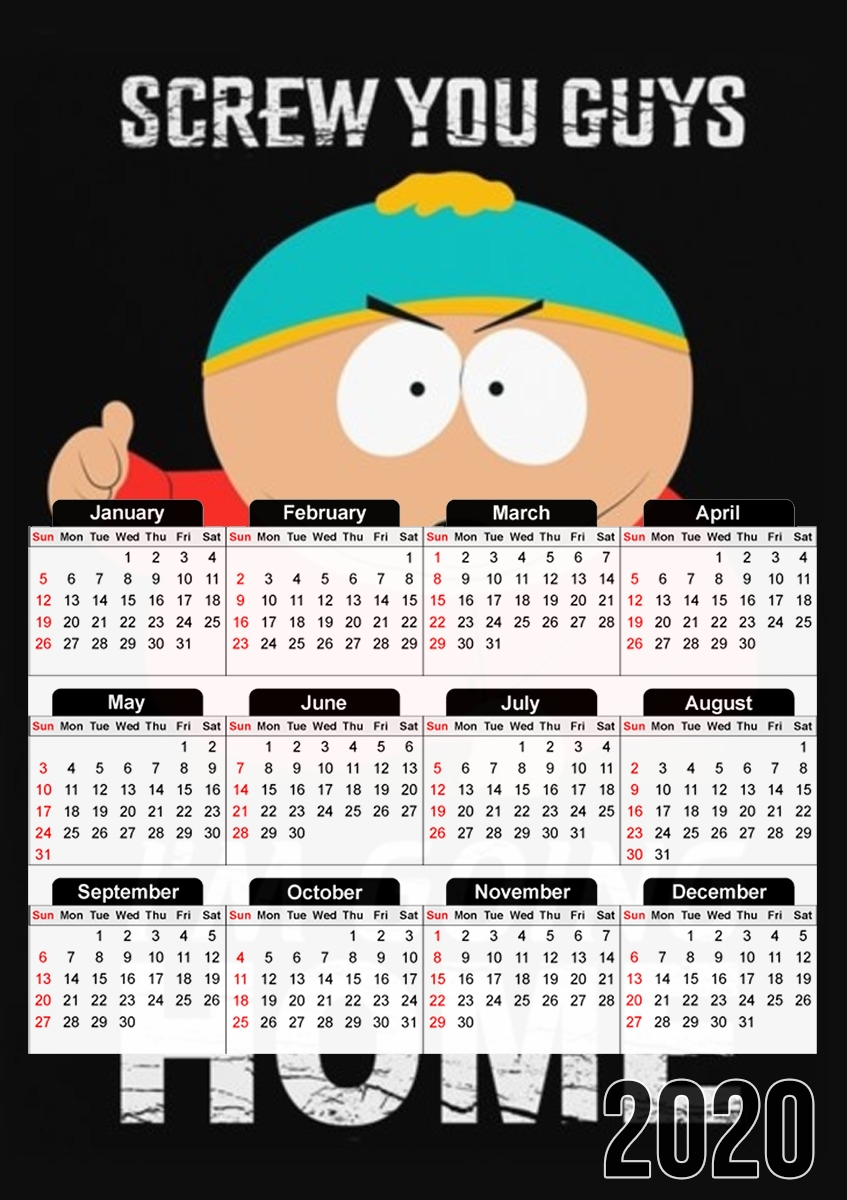  Cartman Going Home para A3 Photo Calendar 30x43cm