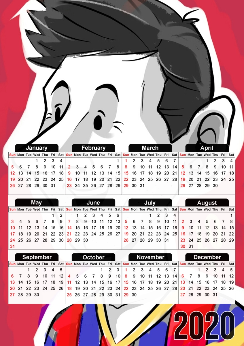  cartoonmessi para A3 Photo Calendar 30x43cm