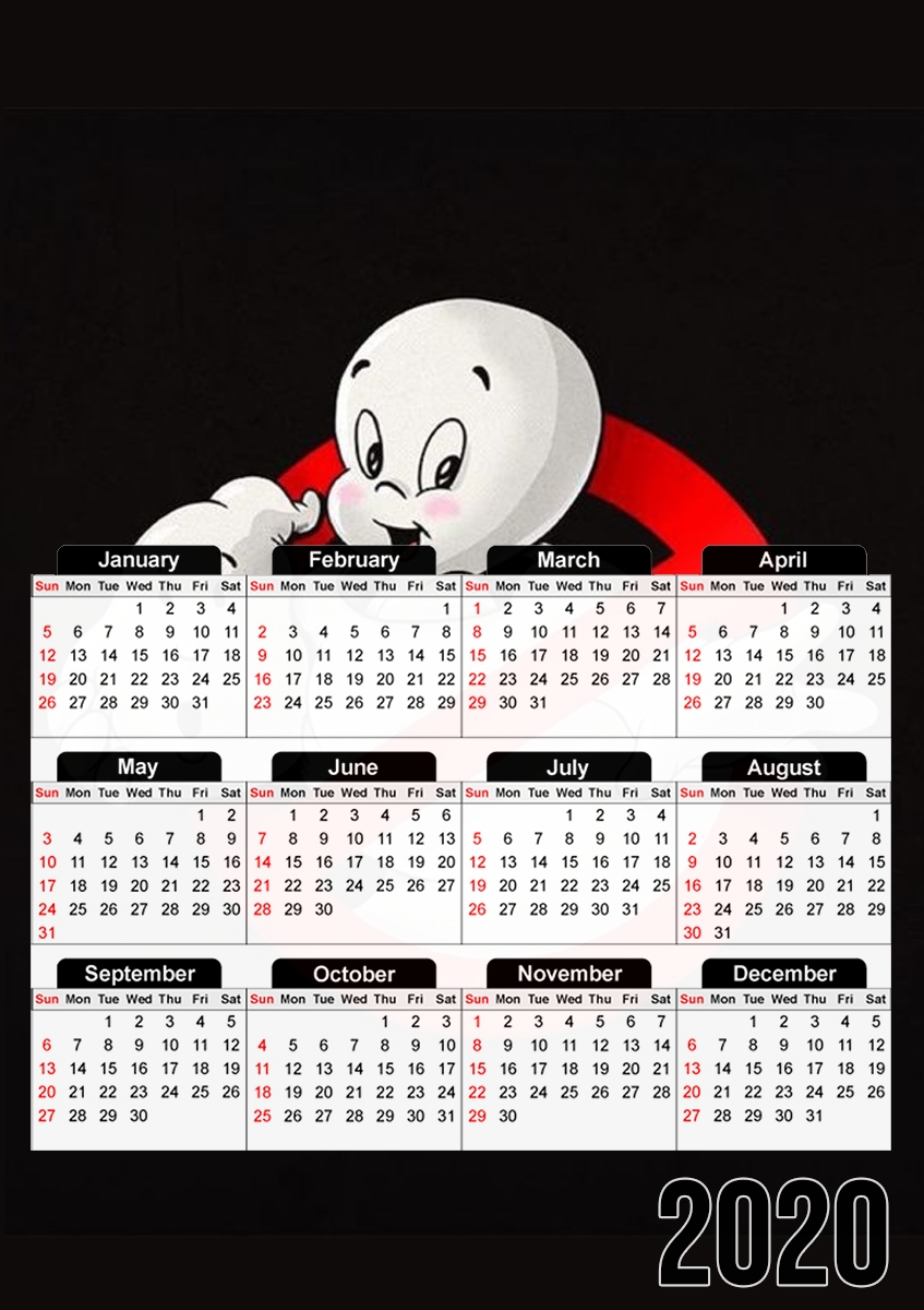  Casper x ghostbuster mashup para A3 Photo Calendar 30x43cm