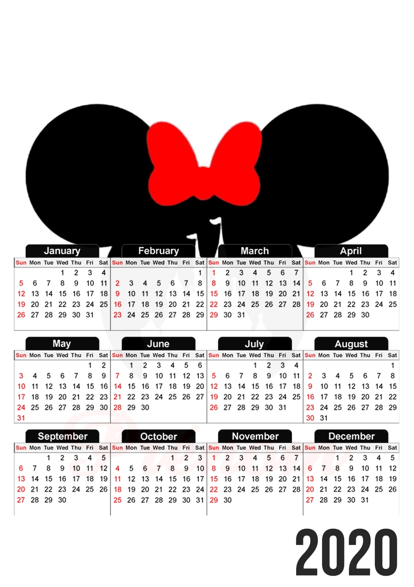  castle Minnie Face with custom name para A3 Photo Calendar 30x43cm