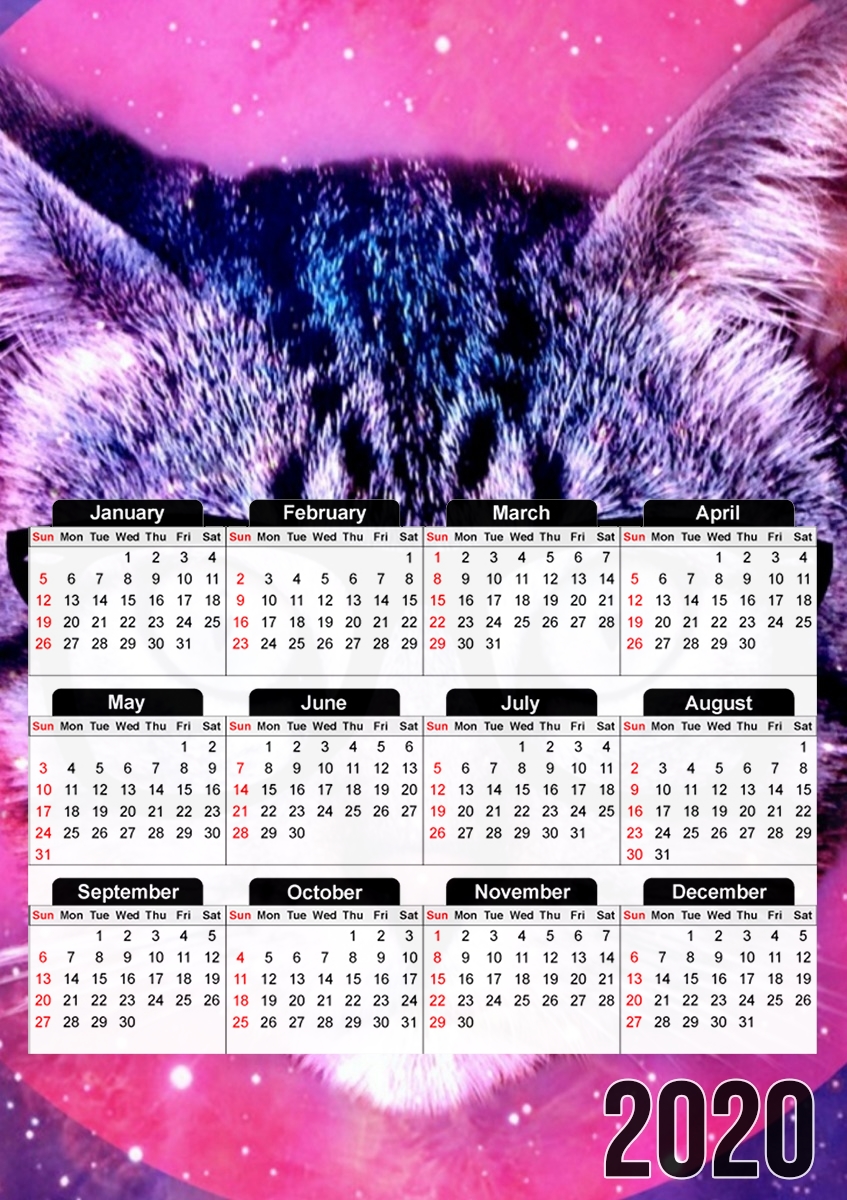  Cat Hipster para A3 Photo Calendar 30x43cm