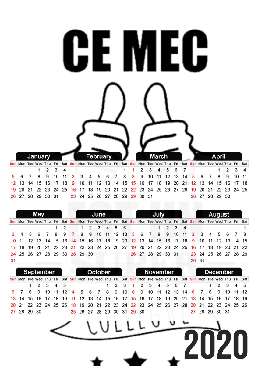  Ce mec est un super collegue cadeau depart para A3 Photo Calendar 30x43cm