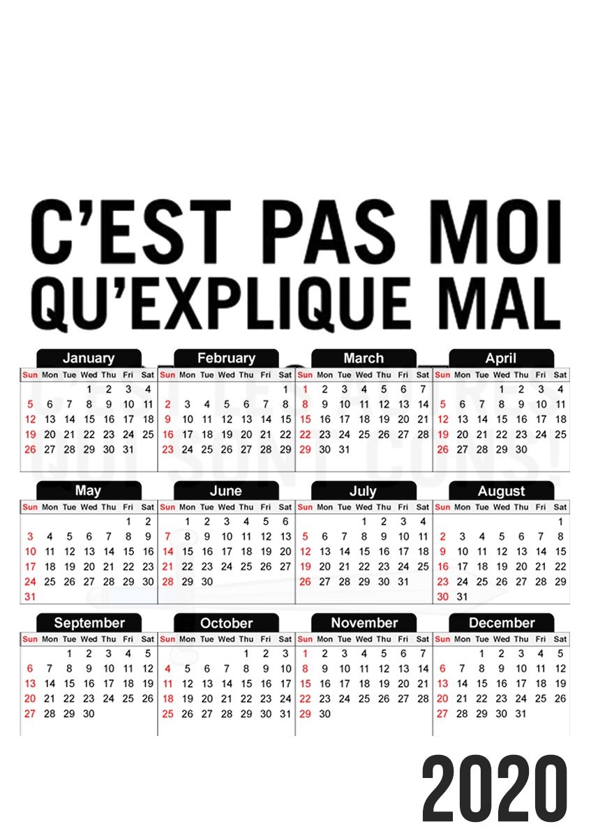  Cest pas moi qui explique mal para A3 Photo Calendar 30x43cm