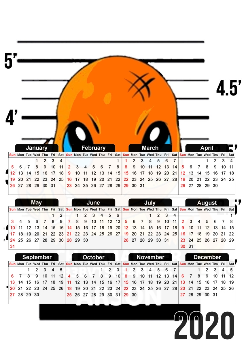  Charmander Jail para A3 Photo Calendar 30x43cm