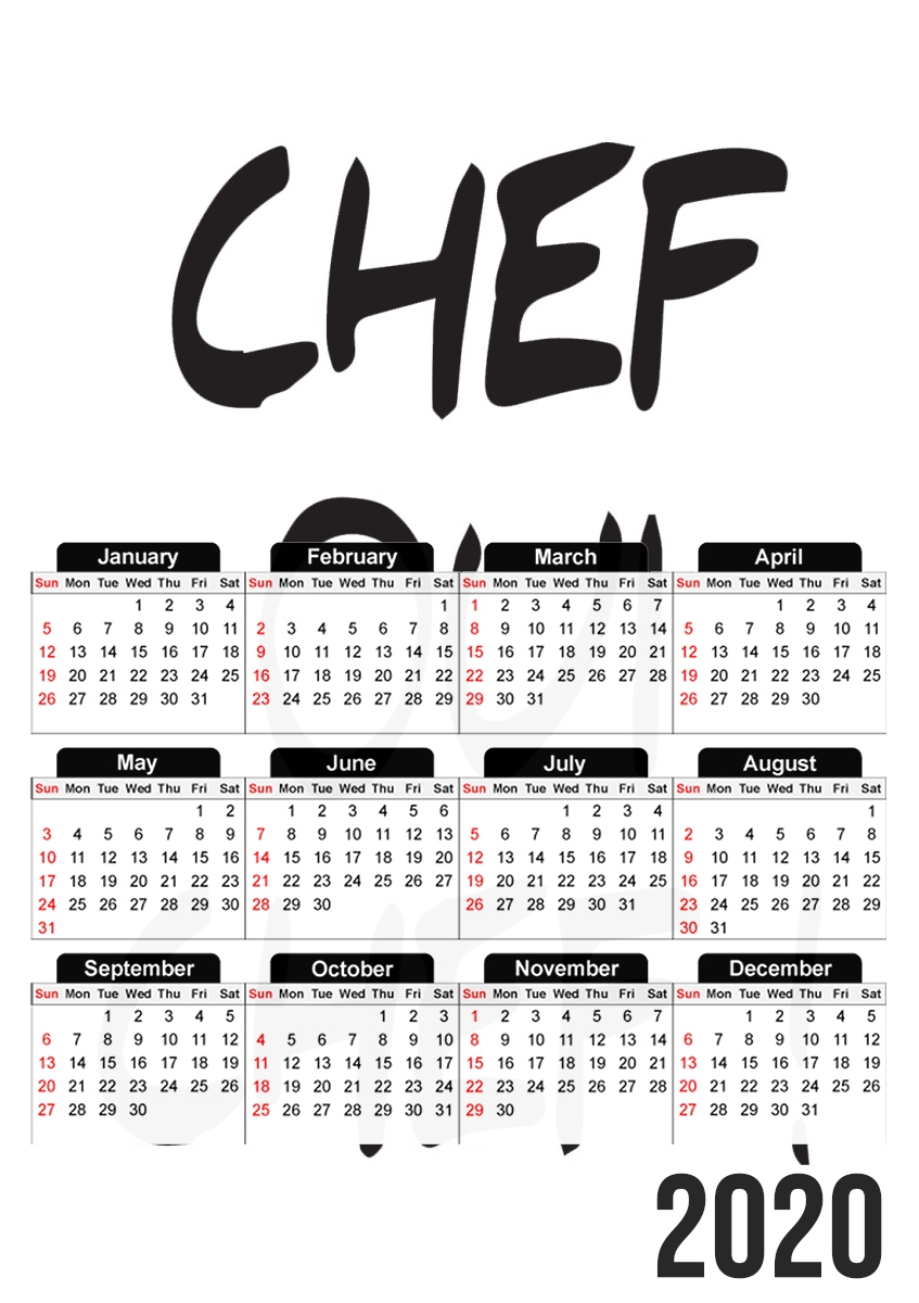  Chef Oui Chef para A3 Photo Calendar 30x43cm