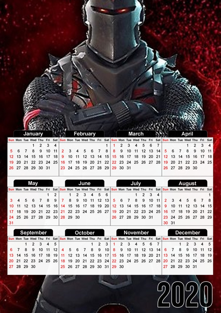  Caballero Negro Fortnite para A3 Photo Calendar 30x43cm