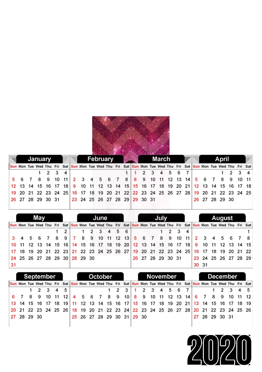  Anchor party chevron in galaxy Pink para A3 Photo Calendar 30x43cm