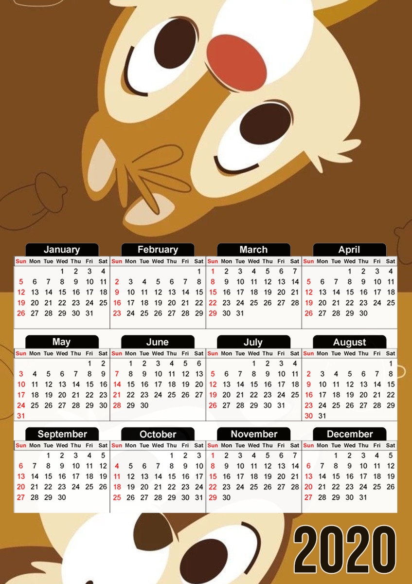  Chip And Dale para A3 Photo Calendar 30x43cm