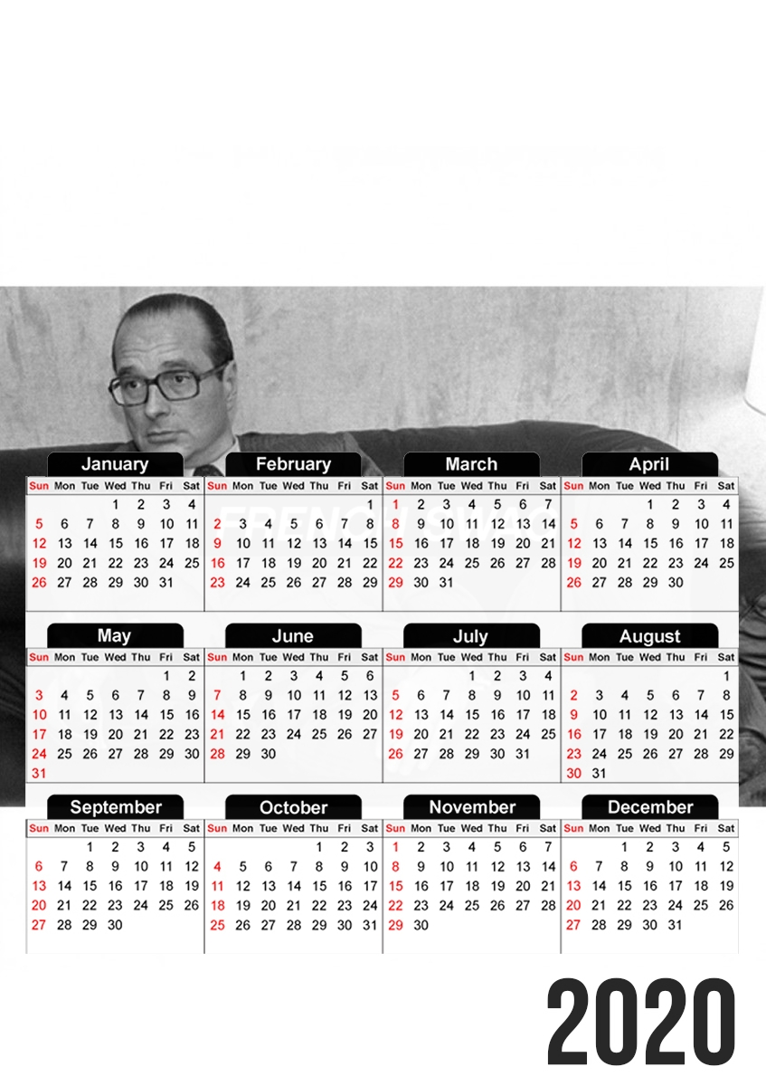  Chirac French Swag para A3 Photo Calendar 30x43cm