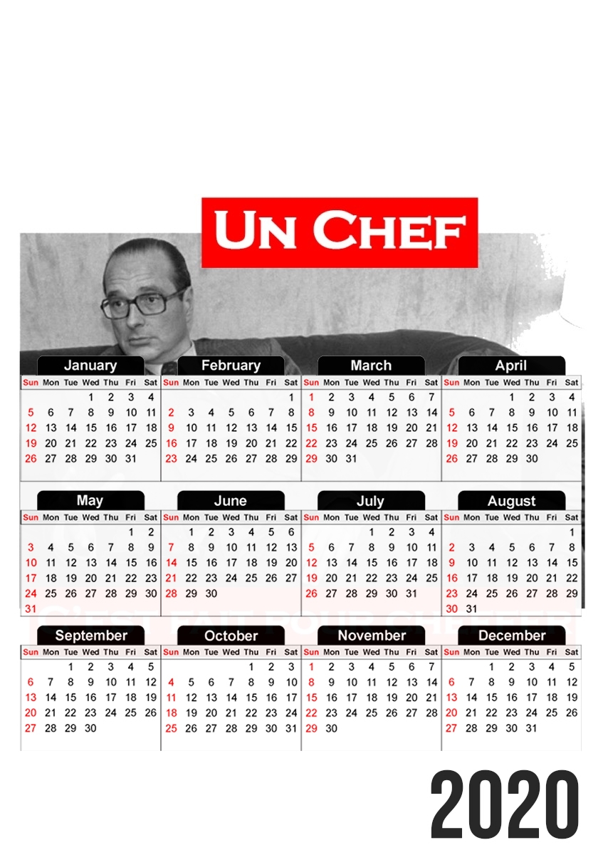  Chirac Un Chef cest fait pour cheffer para A3 Photo Calendar 30x43cm