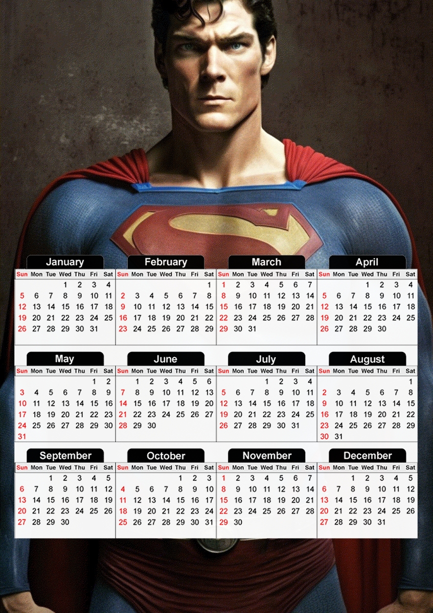  Christopher Reeve para A3 Photo Calendar 30x43cm