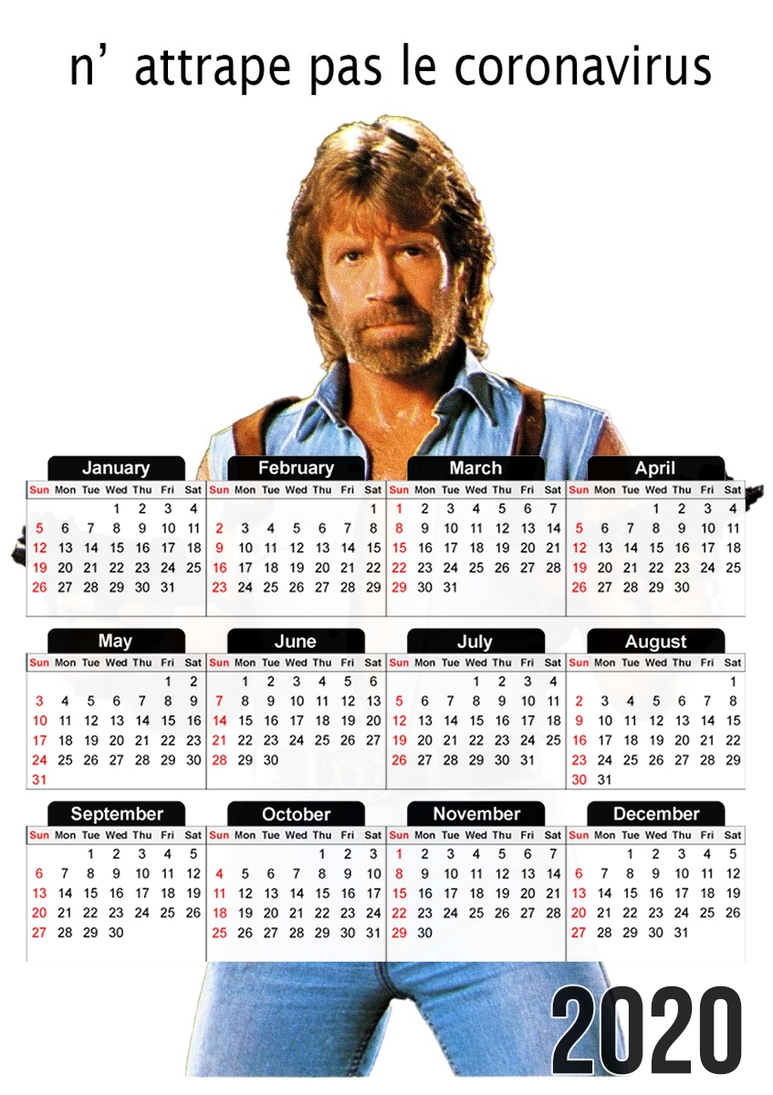  Chuck Norris Against Covid para A3 Photo Calendar 30x43cm