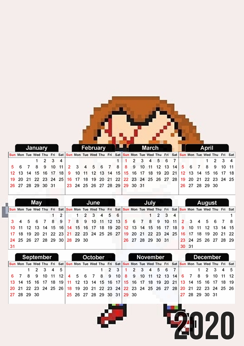  Chucky Pixel Art para A3 Photo Calendar 30x43cm