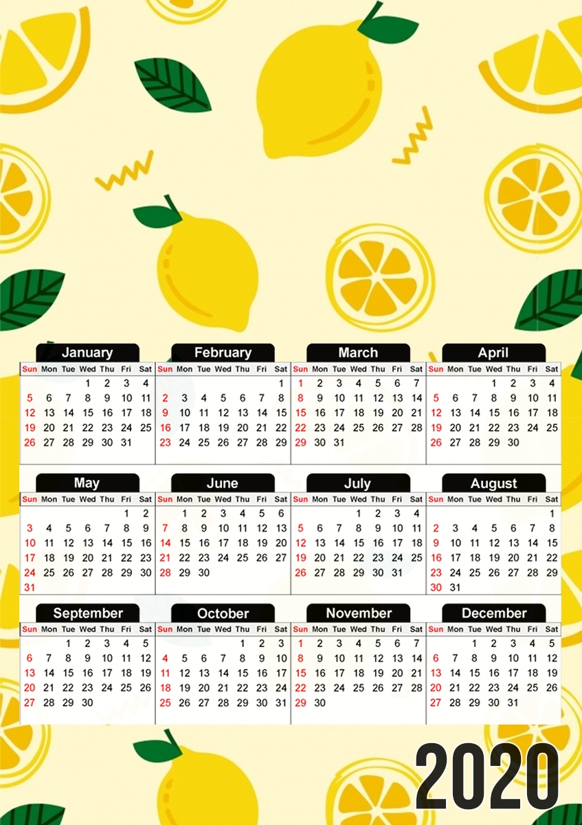  Citrus Summer Yellow para A3 Photo Calendar 30x43cm