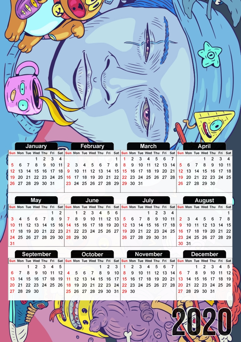  Colorful and creepy creatures para A3 Photo Calendar 30x43cm