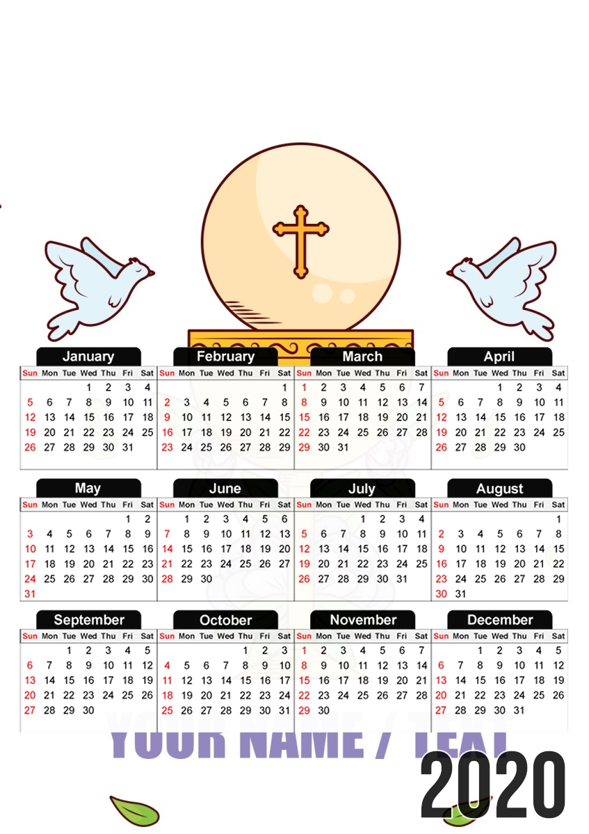  Communion Gift guest para A3 Photo Calendar 30x43cm