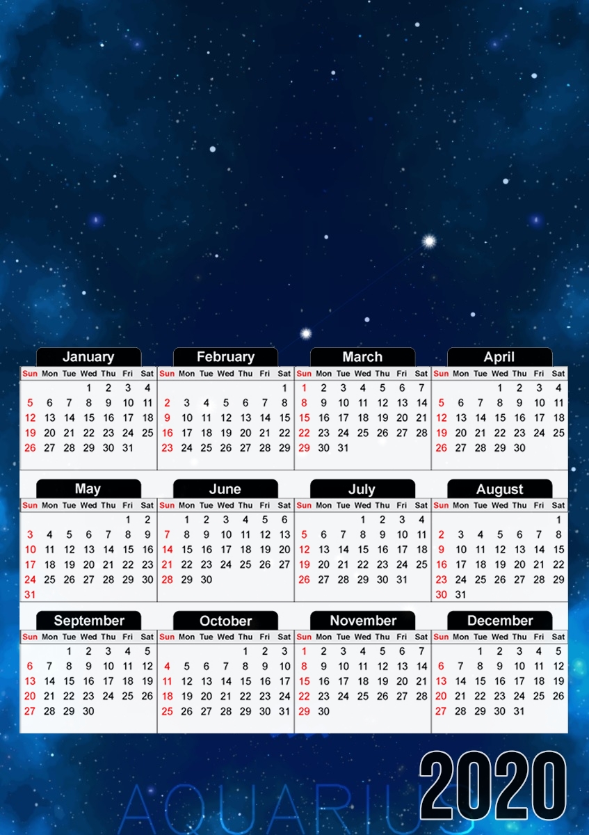  Constellations of the Zodiac: Aquarius para A3 Photo Calendar 30x43cm